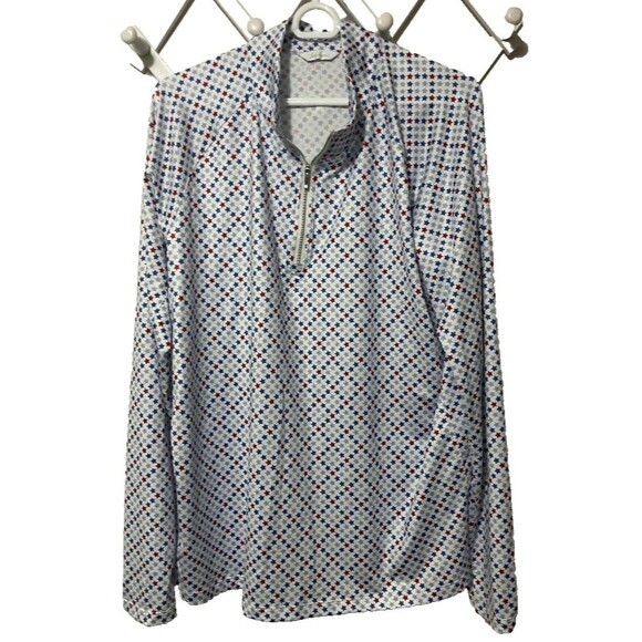 Lady Hagen Women’s XXL Quarter Zip Golf Shirt Blue Red Stars Patriotic Top USA - Picture 2 of 7